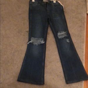 Free people distressed flare jeans